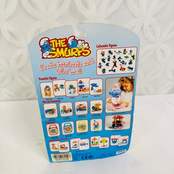 5 for $25| 1996 The Smurfs Baby Smurf with High Chair Figure - Picture 9 of 10